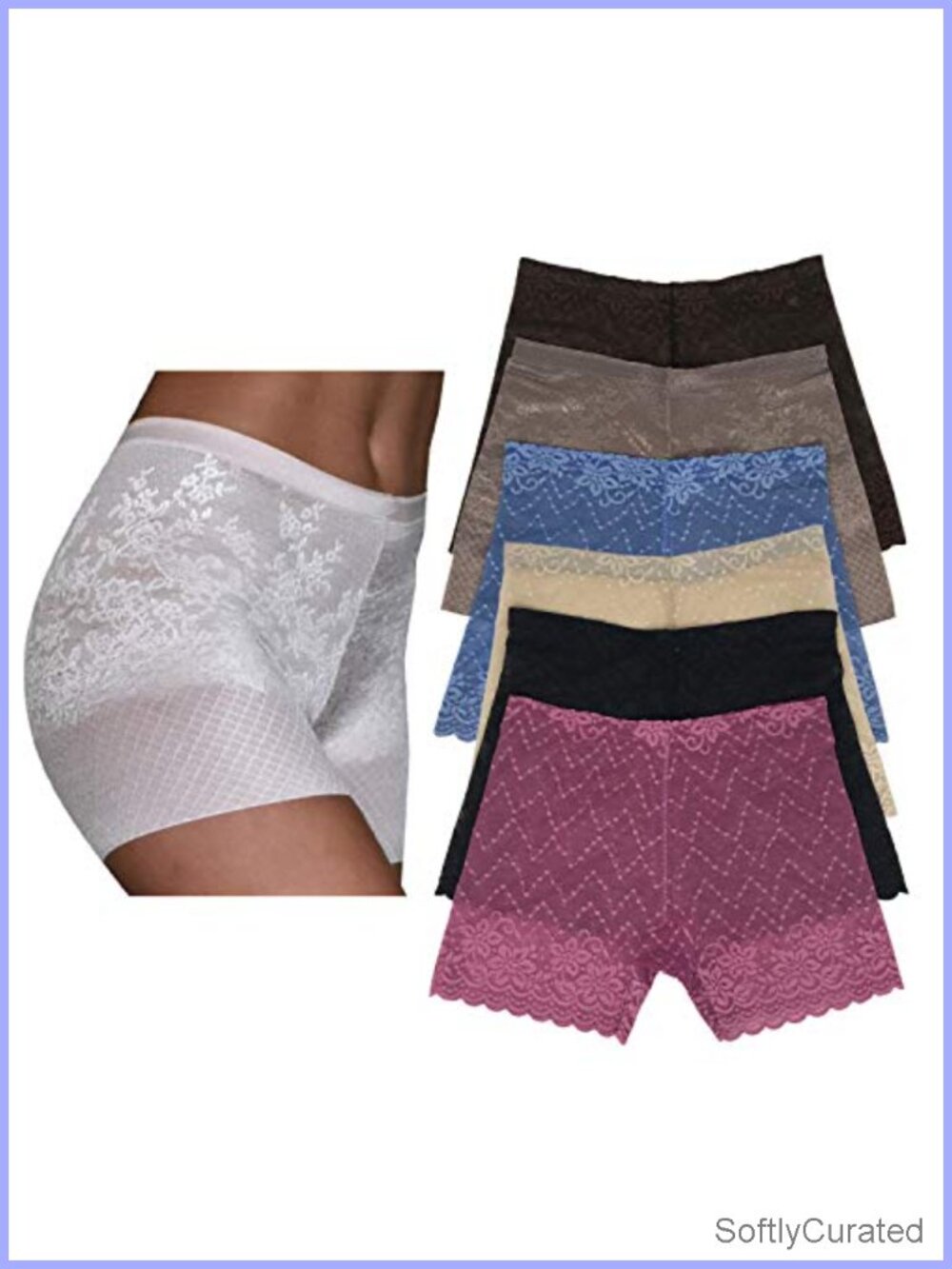 Lace Biker Shorts Slip Shorts Nylon Stretch Pantyhose 6 Pack